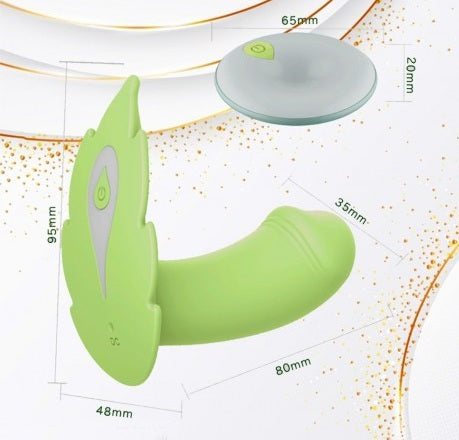 Vibrador en forma de hoja penetradora con 10 frecuencia de vibrados diferente y mando a distancia recargable 95*35*80mm