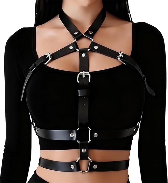 BDSM - ARNES GÓTICO PECHERA CORPORAL PARA MUJER EN CUERINA