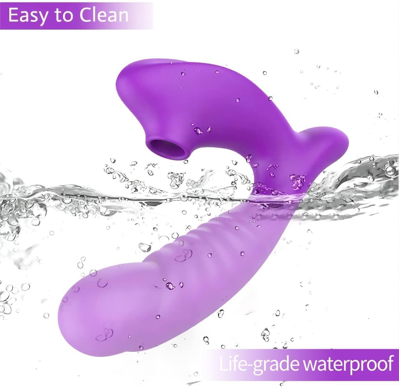 SUCCIONADOR DOBLE ESTIMULACIÓN CON 10 MODOS DE VIBRACIÓN INTRODUCIBLE 17cm - PÚRPURA