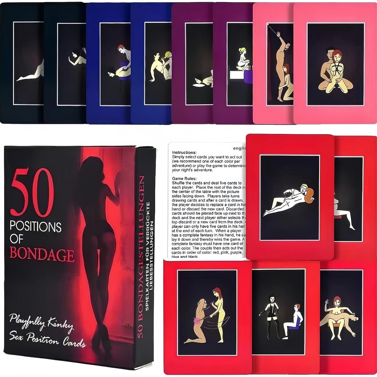 CARTAS DE POSICIONES SEXUALES - BONDAGE 50 POSICIONES