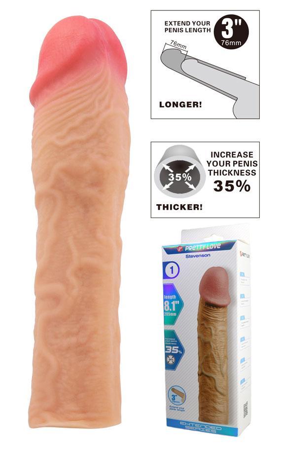 EXTENSIÓN PARA PENE + 7.6cm LARGO TOTAL 20.5cm - STEVENSON