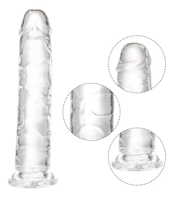CONSOLADOR REALSITICO 20.5cm SIN GENITALES - TRANSLÚCIDO