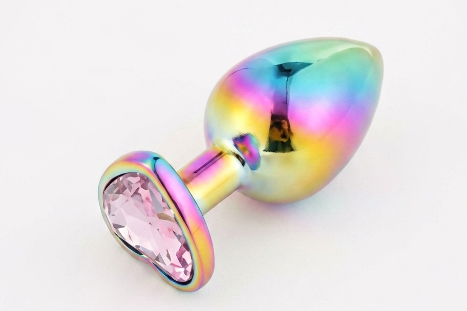 PLUG ANAL - TALLA M - PINK CORAZON - CROMATIZADO
