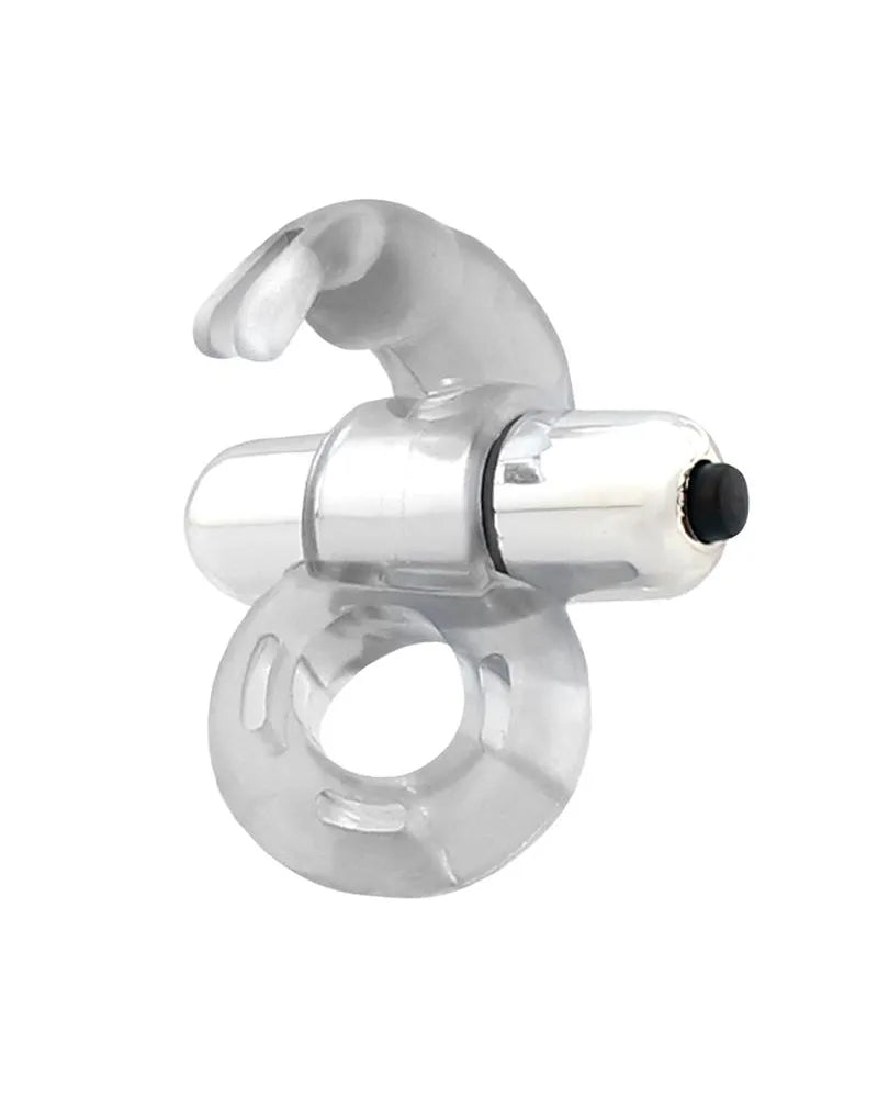 ANILLO VIBRADOR PARA PENE CON ESTIMULADOR  DE CLITORIS RABBIT - TRASLUCIDO