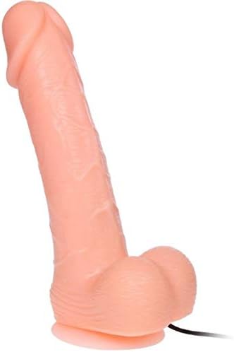 CONSOLADOR REALISTICO VIBRADOR RECARGABLE 20,5cm D4cm CON GENITALES -  NUDE