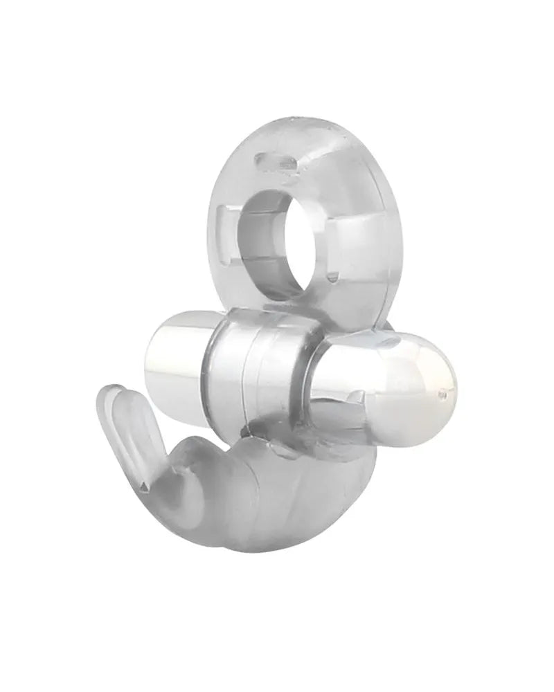 ANILLO VIBRADOR PARA PENE CON ESTIMULADOR  DE CLITORIS RABBIT - TRASLUCIDO