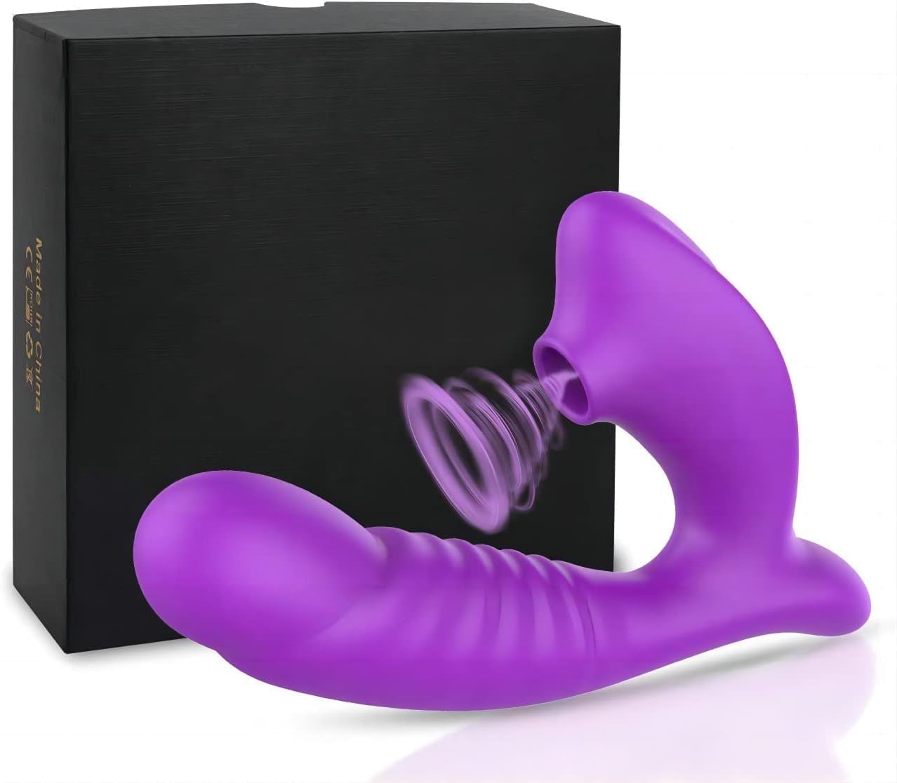 SUCCIONADOR DOBLE ESTIMULACIÓN CON 10 MODOS DE VIBRACIÓN INTRODUCIBLE 17cm - PÚRPURA