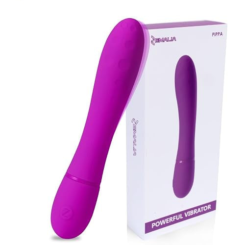 VIBRADOR RUDY MODELO PIPPA ZEMALIA  ESTIMULADOR PUNTO G RESISTENTE AL AGUA 19cm RECARGABLE - PÚRPURA