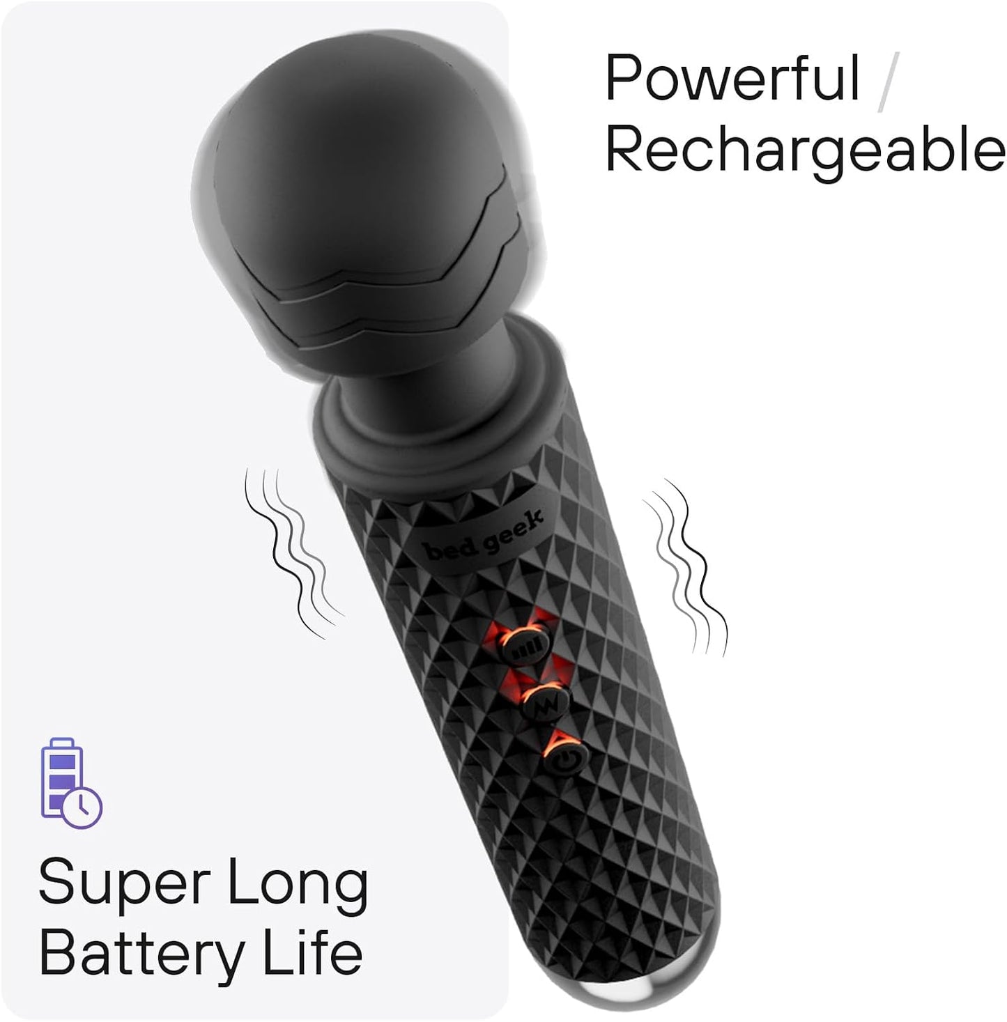 VIBRADOR MICROFONO 19cm RECARGABLE 8 VELOCIDADES - NEGRO