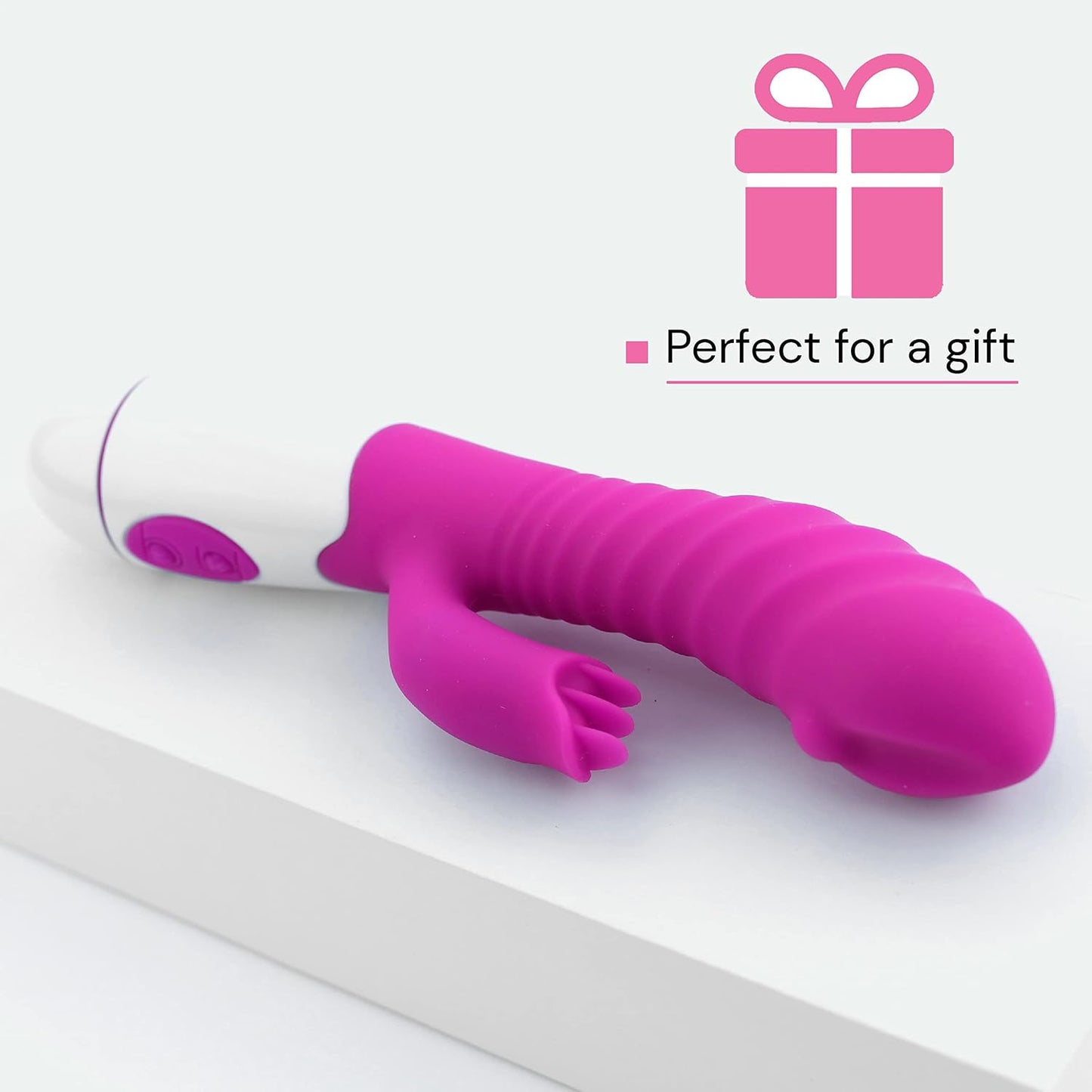 VIBRADOR RABBIT ESTIMULADOR DE CLITORIS 19cm RECARGABLE - FUSCIA
