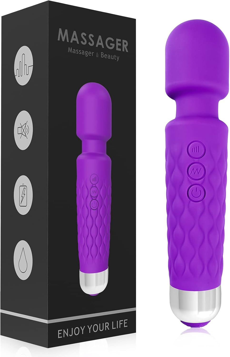 VIBRADOR MICROFONO 20,5cm RECARGABLE 10 VELOCIDADES - PÚRPURA