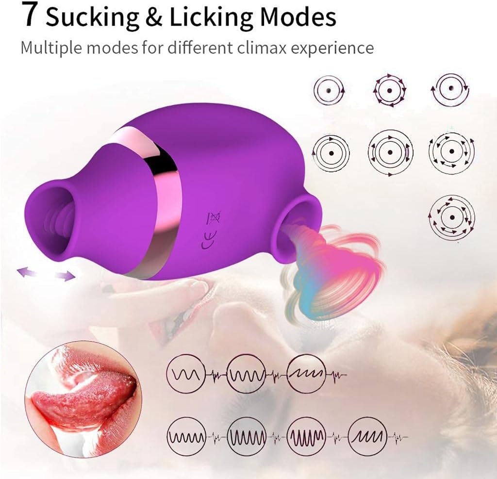 SUCCIONADOR 2 EN 1 CON LENGÜETA  RESISTENTE AL AGUA - PÚRPURA