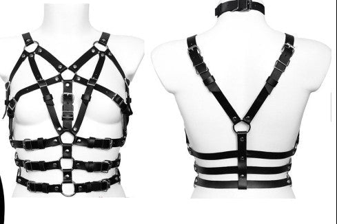 BDSM - ARNES GÓTICO PECHERA CORPORAL PARA MUJER EN CUERINA