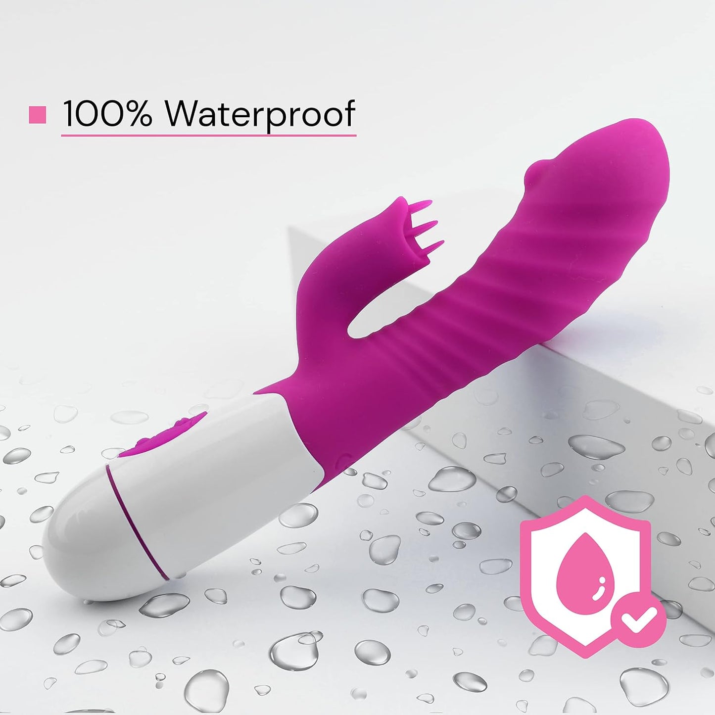 VIBRADOR RABBIT ESTIMULADOR DE CLITORIS 19cm RECARGABLE - FUSCIA