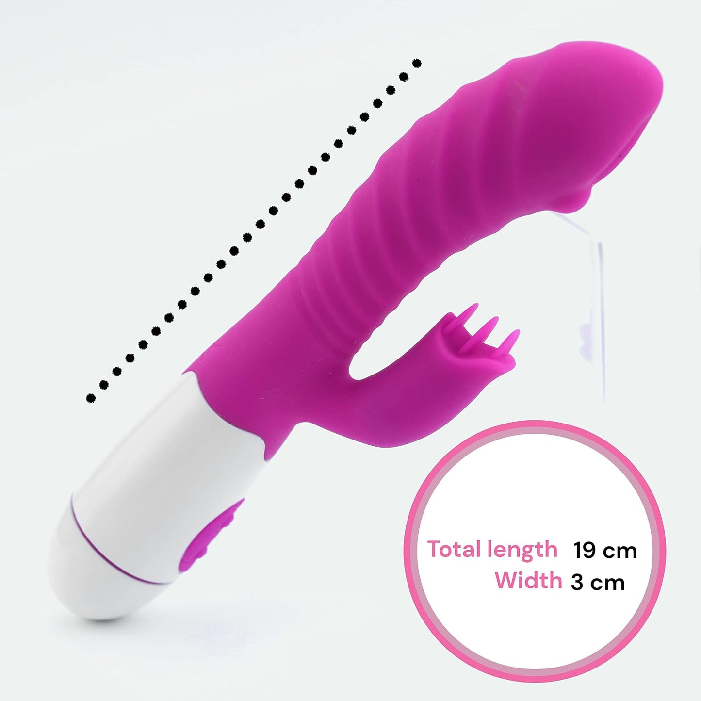 VIBRADOR RABBIT ESTIMULADOR DE CLITORIS 19cm RECARGABLE - FUSCIA