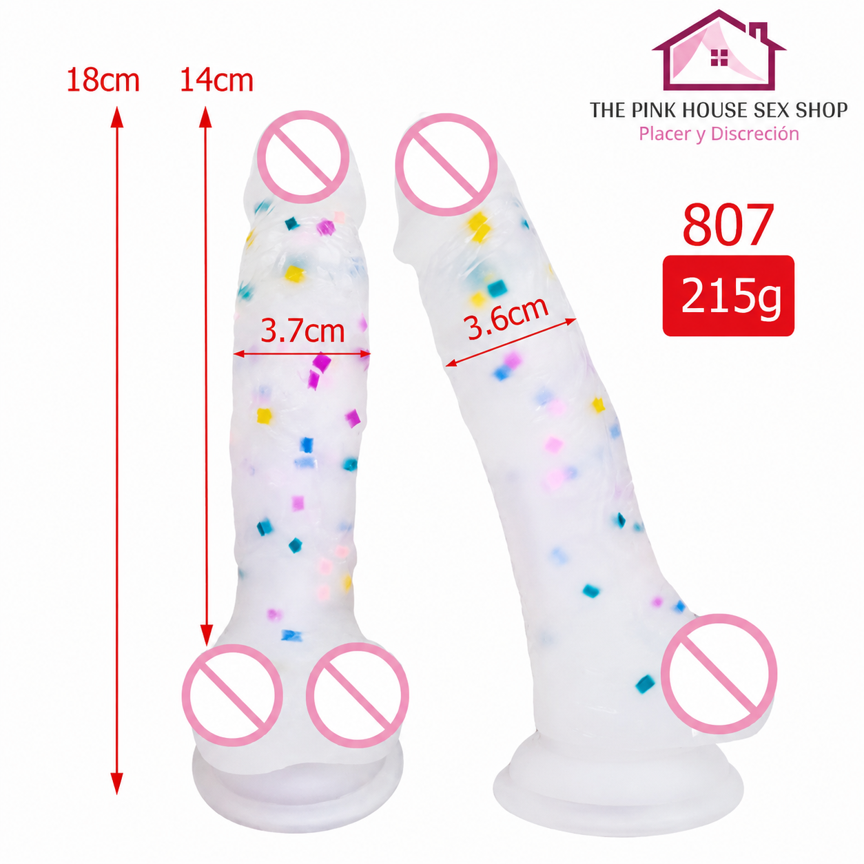 Dildo consolador confeti talla S