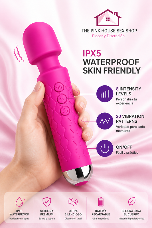 VIBRADOR MICROFONO 20,5cm RECARGABLE 10 VELOCIDADES - FUSCIA