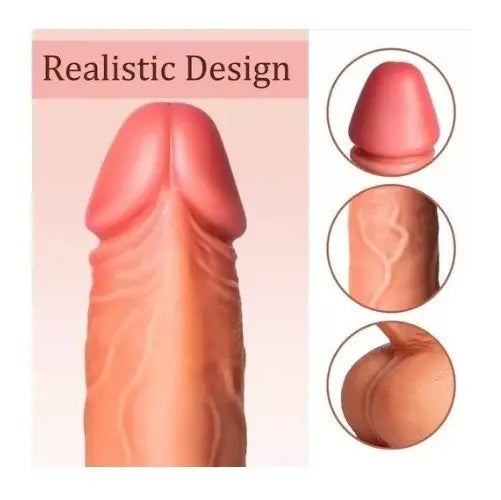 CONSOLADOR REALISTICO VIBRADOR RECARGABLE 20,5cm D4cm CON GENITALES -  NUDE