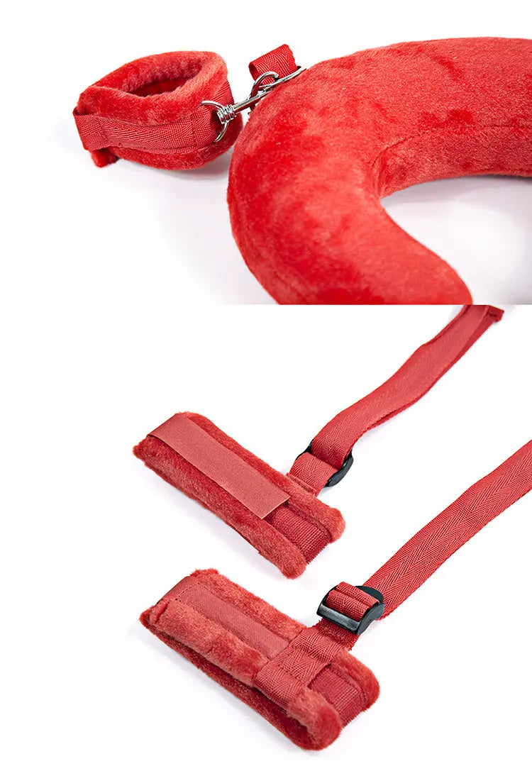 BDSM Amarre manos, pies y collarín con bondage fetichismo exclava/o sexual
