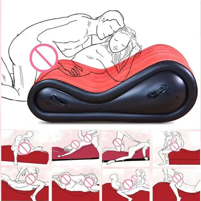 Sillón tantra hinchable portátil talla L con esposas