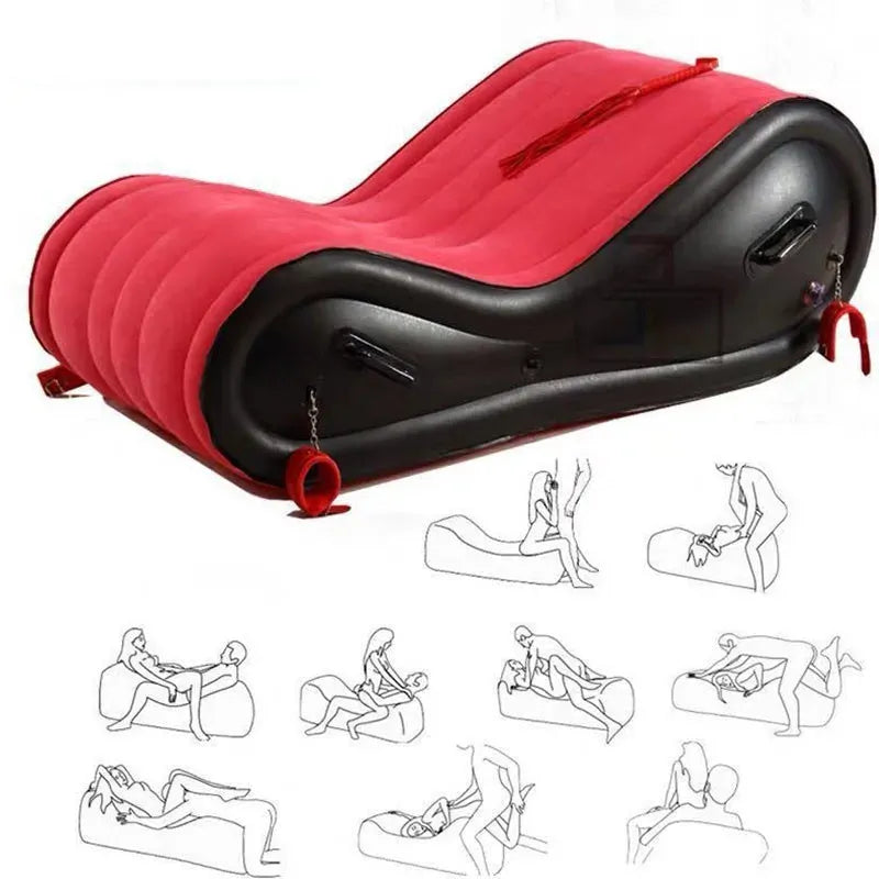 Sillón tantra hinchable portátil talla L con esposas
