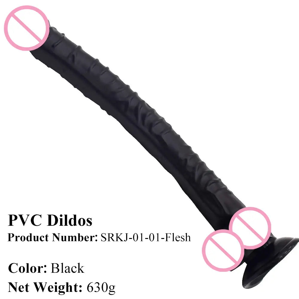 Dildo extra largo XXL 40cm con base succión compatible con arnés