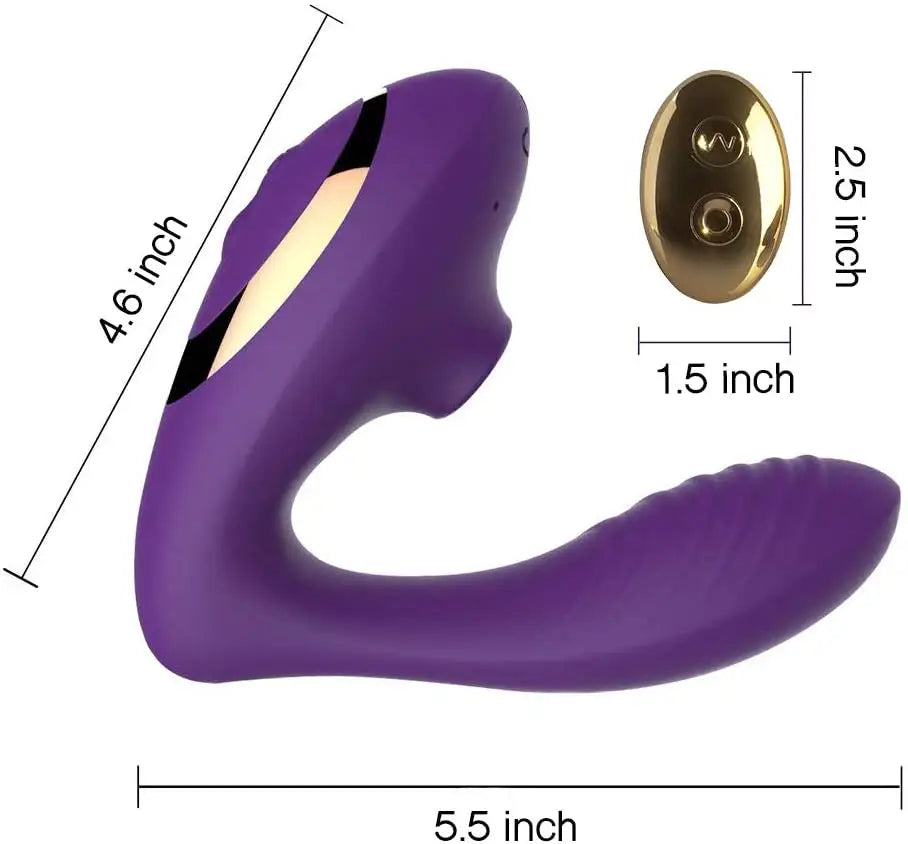 Succionador y vibrador pinza con mando, estimulador punto G, clítoris y pezones 10 modos de succión y vibrado