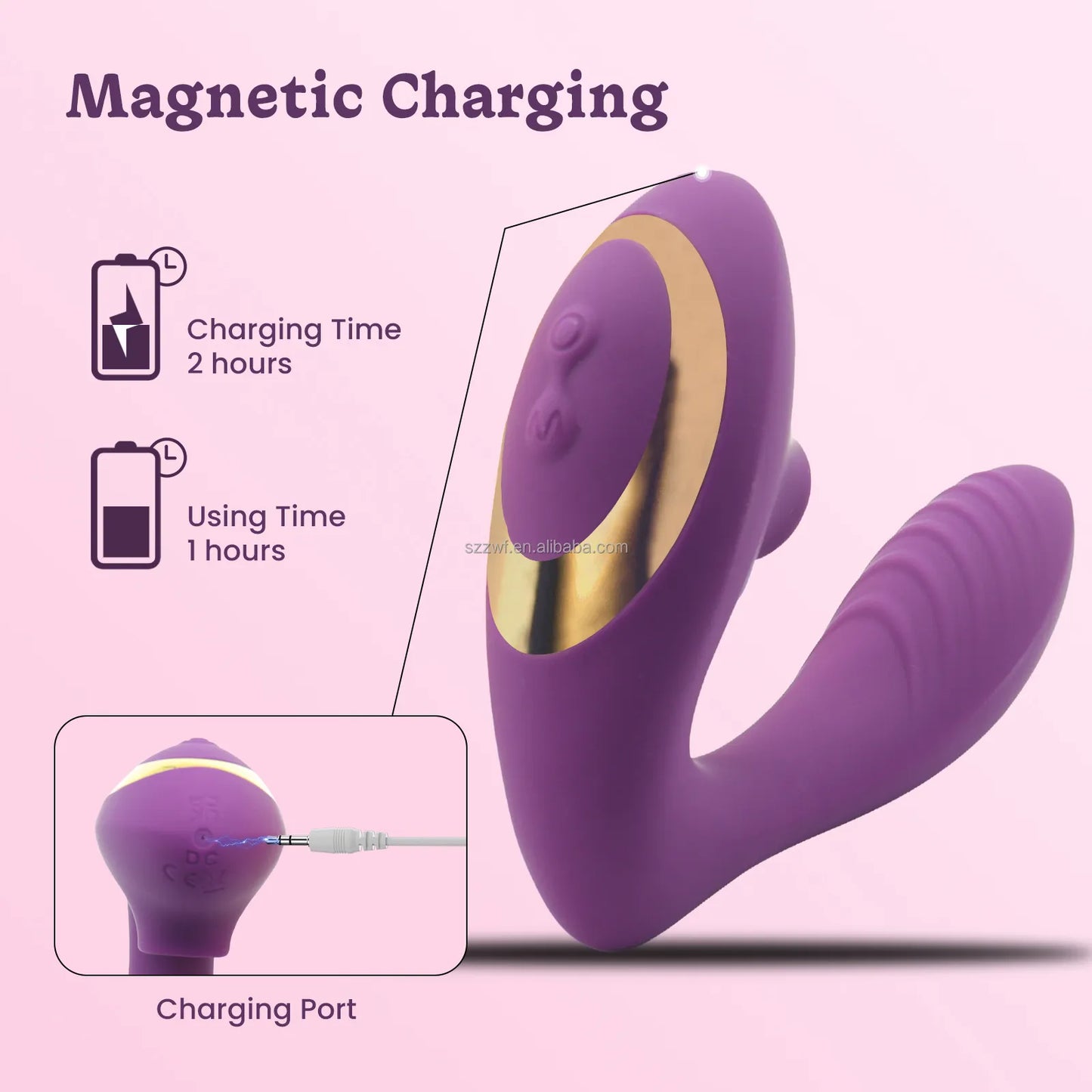Succionador y vibrador pinza con mando, estimulador punto G, clítoris y pezones 10 modos de succión y vibrado