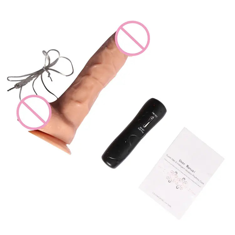 Dildo vibrador realistico 19.5cmx4cm rotativo 360º con base de succión compatible con arnés