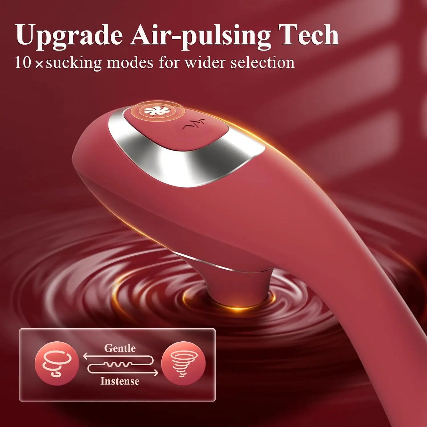 Vibrador 180º y succionador de clítoris/pezones empuje de aire flexible modelo 2023 con mas de 10 modos de succión y vibrado introducible