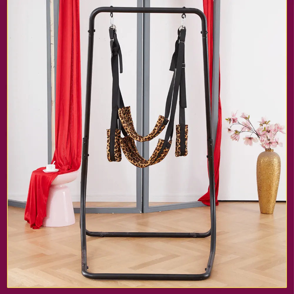 Columpio fetichista ajustable BSDM con marco y soporte sling resistente