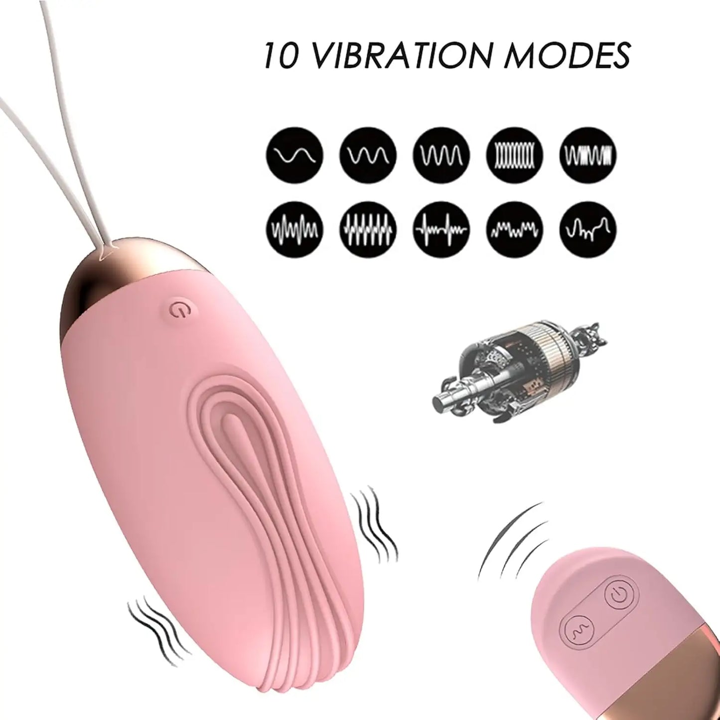 Bala/Huevo vibrador 8cmx3.5cm con mando a distancia 10 frecuencias de vibradores diferente recargable