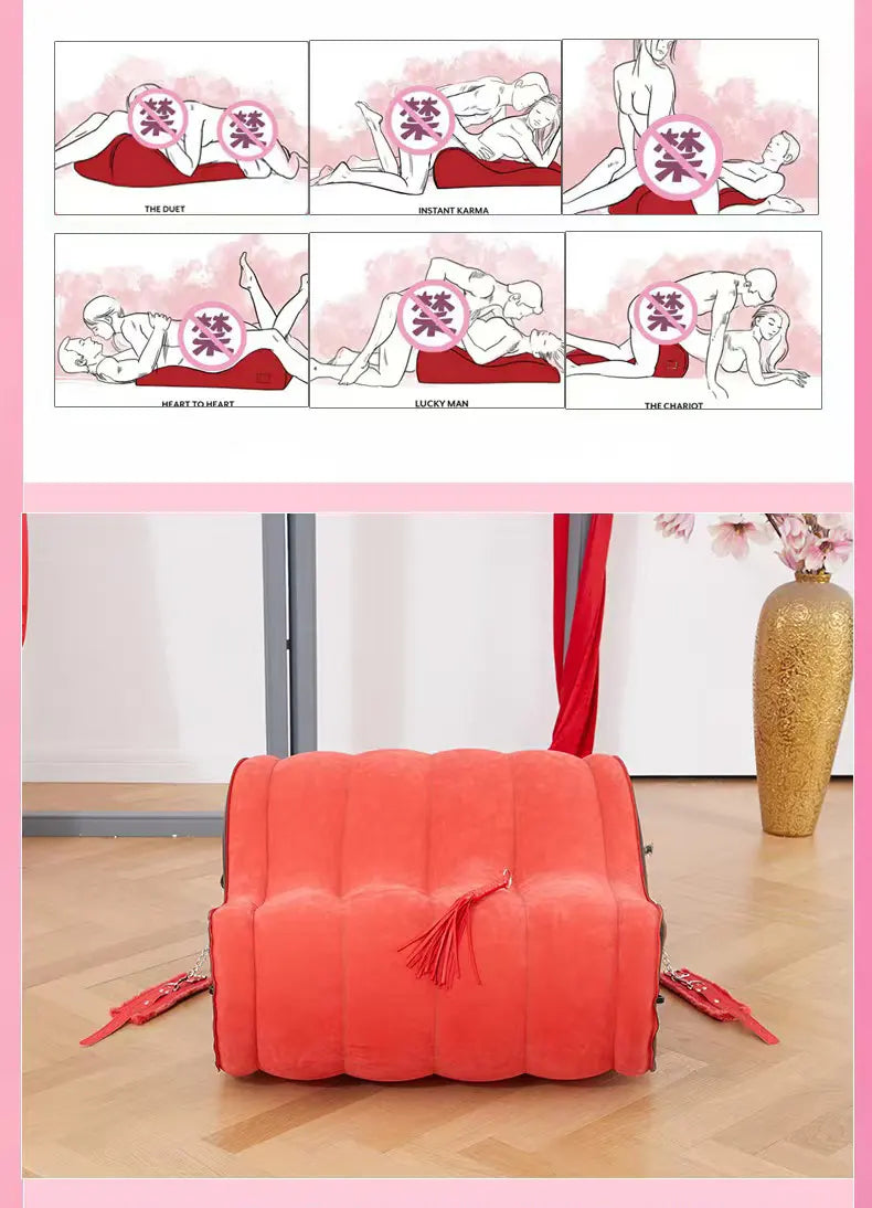 Sillón tantra hinchable portátil talla L con esposas