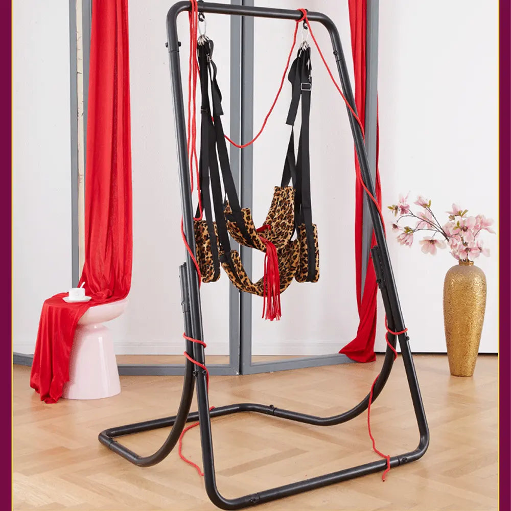Columpio fetichista ajustable BSDM con marco y soporte sling resistente
