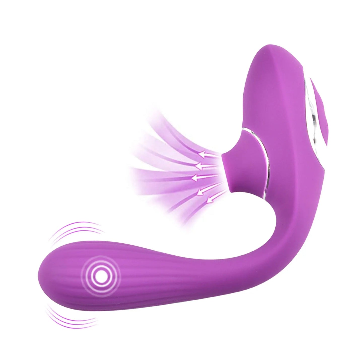 Vibrador 180º y succionador de clítoris/pezones empuje de aire flexible modelo 2023 con mas de 10 modos de succión y vibrado introducible