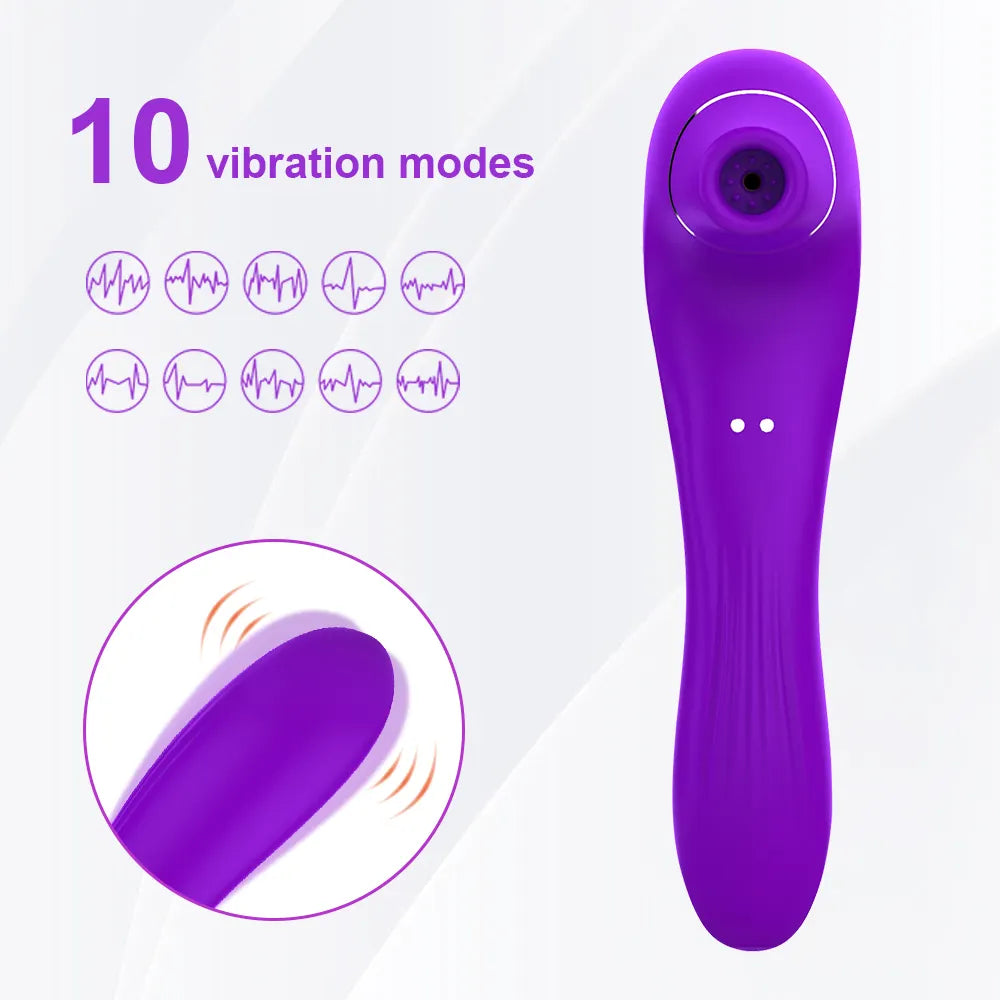 Succionador de clítoris y pezones talla S con 10 modos de succión y vibrados diferentes introducible resistente al agua