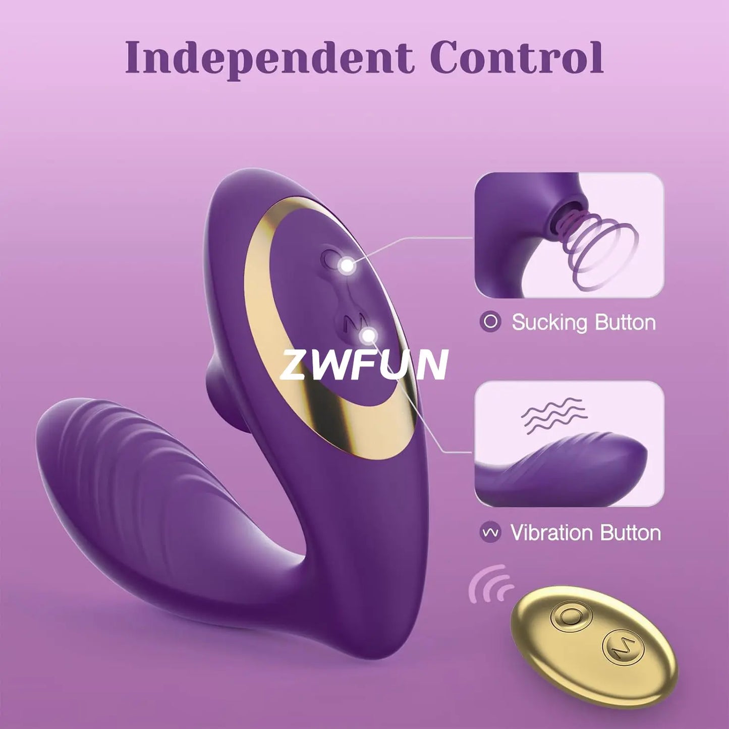 Succionador y vibrador pinza con mando, estimulador punto G, clítoris y pezones 10 modos de succión y vibrado