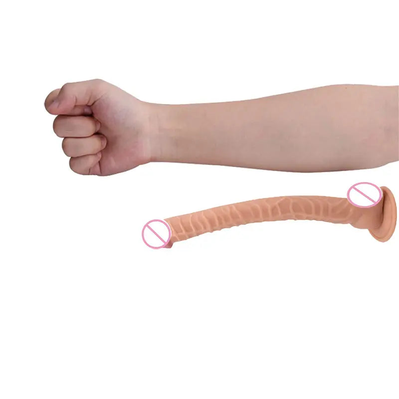Dildo extra largo XXL 40cm con base succión compatible con arnés