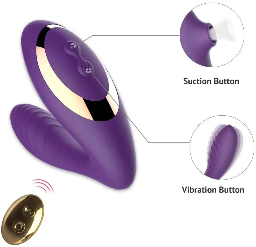 Succionador y vibrador pinza con mando, estimulador punto G, clítoris y pezones 10 modos de succión y vibrado