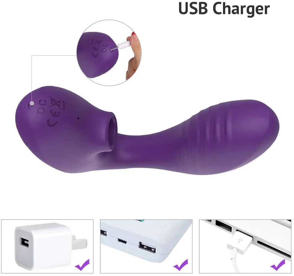 Succionador y vibrador pinza con mando, estimulador punto G, clítoris y pezones 10 modos de succión y vibrado
