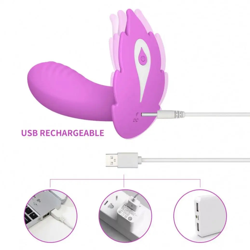 Vibrador en forma de hoja penetradora con 10 frecuencia de vibrados diferente y mando a distancia recargable 95*35*80mm