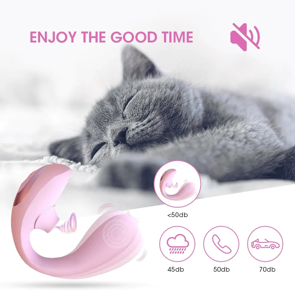 Vibrador 180º y succionador de clítoris/pezones empuje de aire flexible modelo 2023 con mas de 10 modos de succión y vibrado introducible