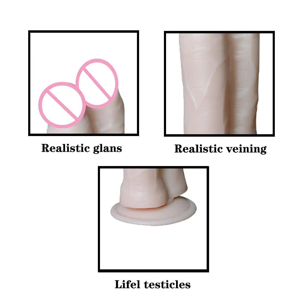 Dildo doble penetración realistico con base de succión compatible con arnés