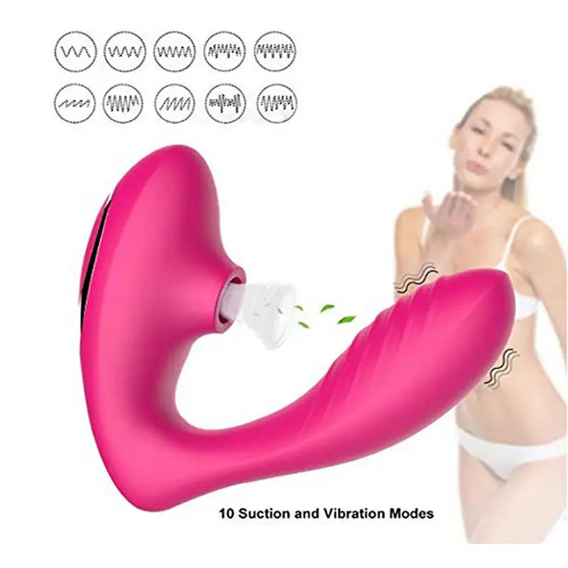 Succionador y vibrador pinza con mando, estimulador punto G, clítoris y pezones 10 modos de succión y vibrado