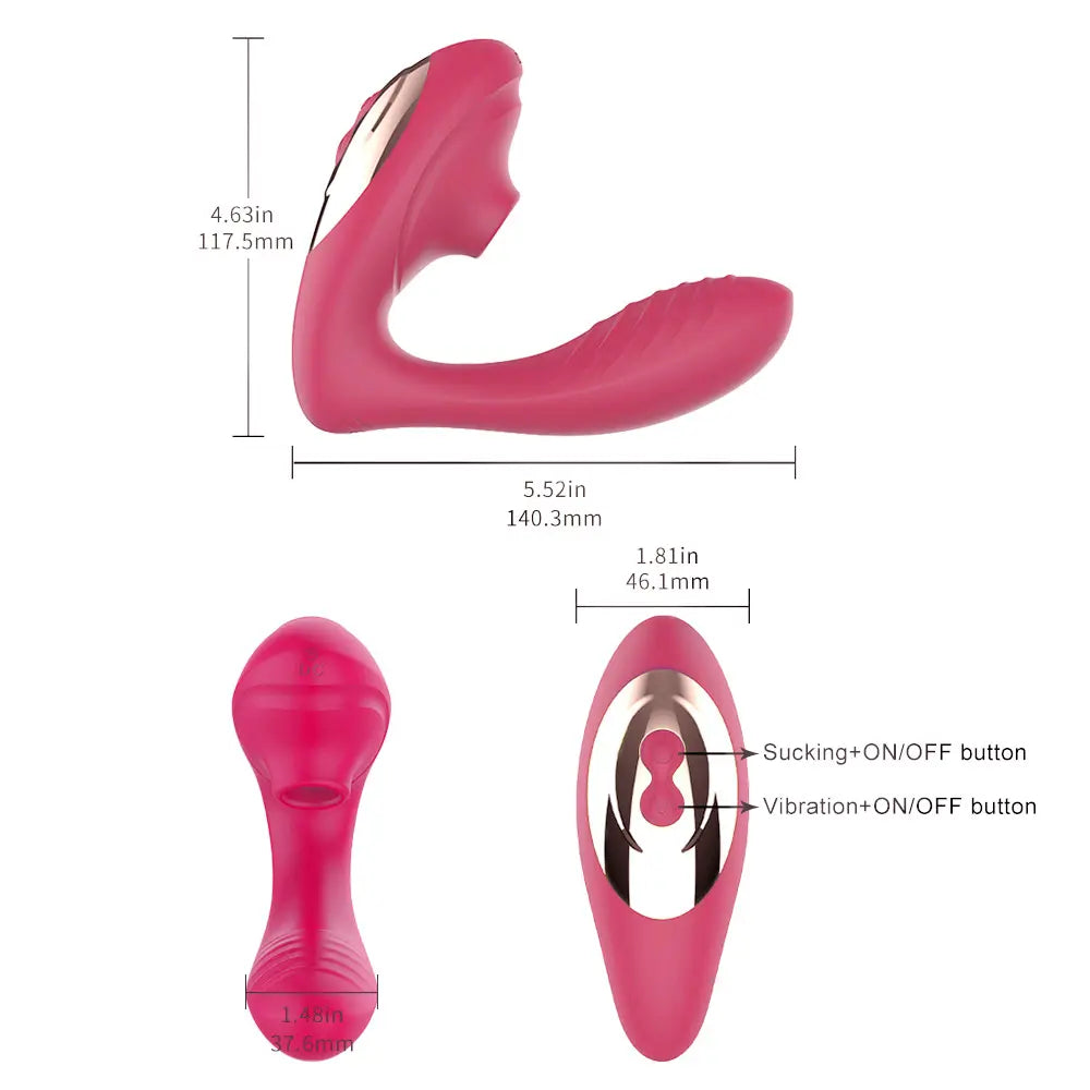 Succionador y vibrador pinza con mando, estimulador punto G, clítoris y pezones 10 modos de succión y vibrado