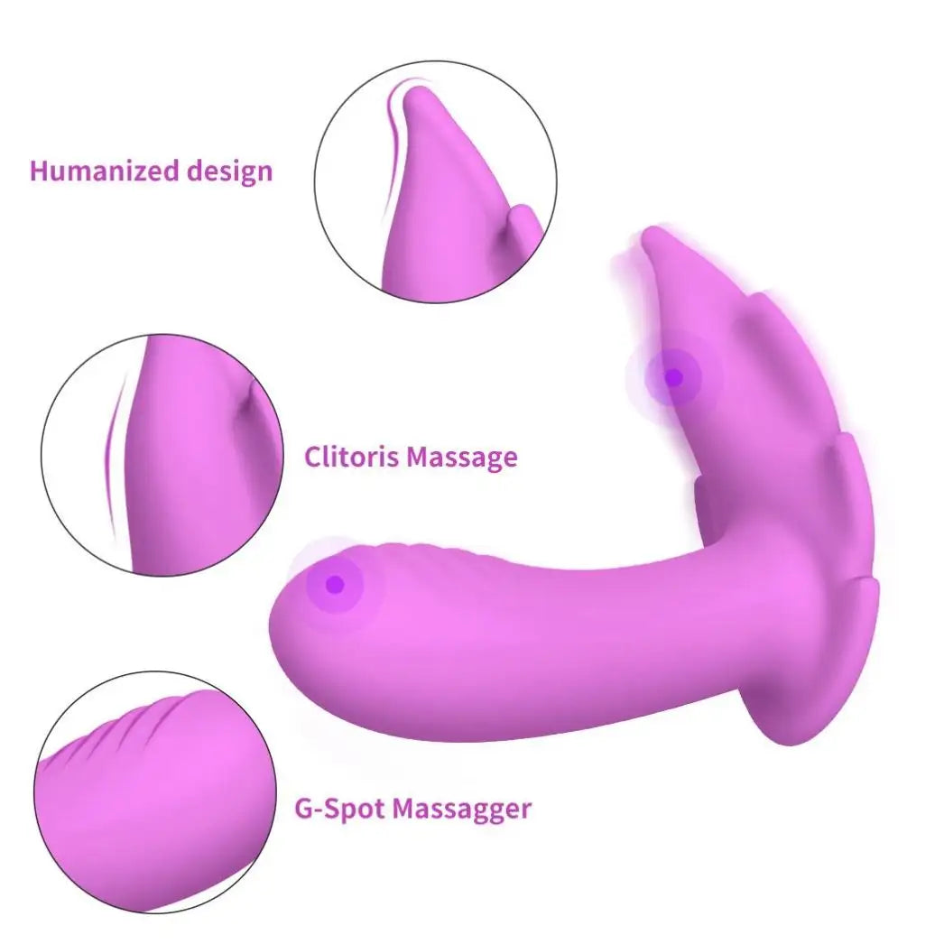 Vibrador en forma de hoja penetradora con 10 frecuencia de vibrados diferente y mando a distancia recargable 95*35*80mm