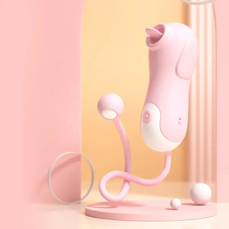 Estimulador de clitoris y pesones vibrador con 10 frecuencias diferentes cola introducible recargable