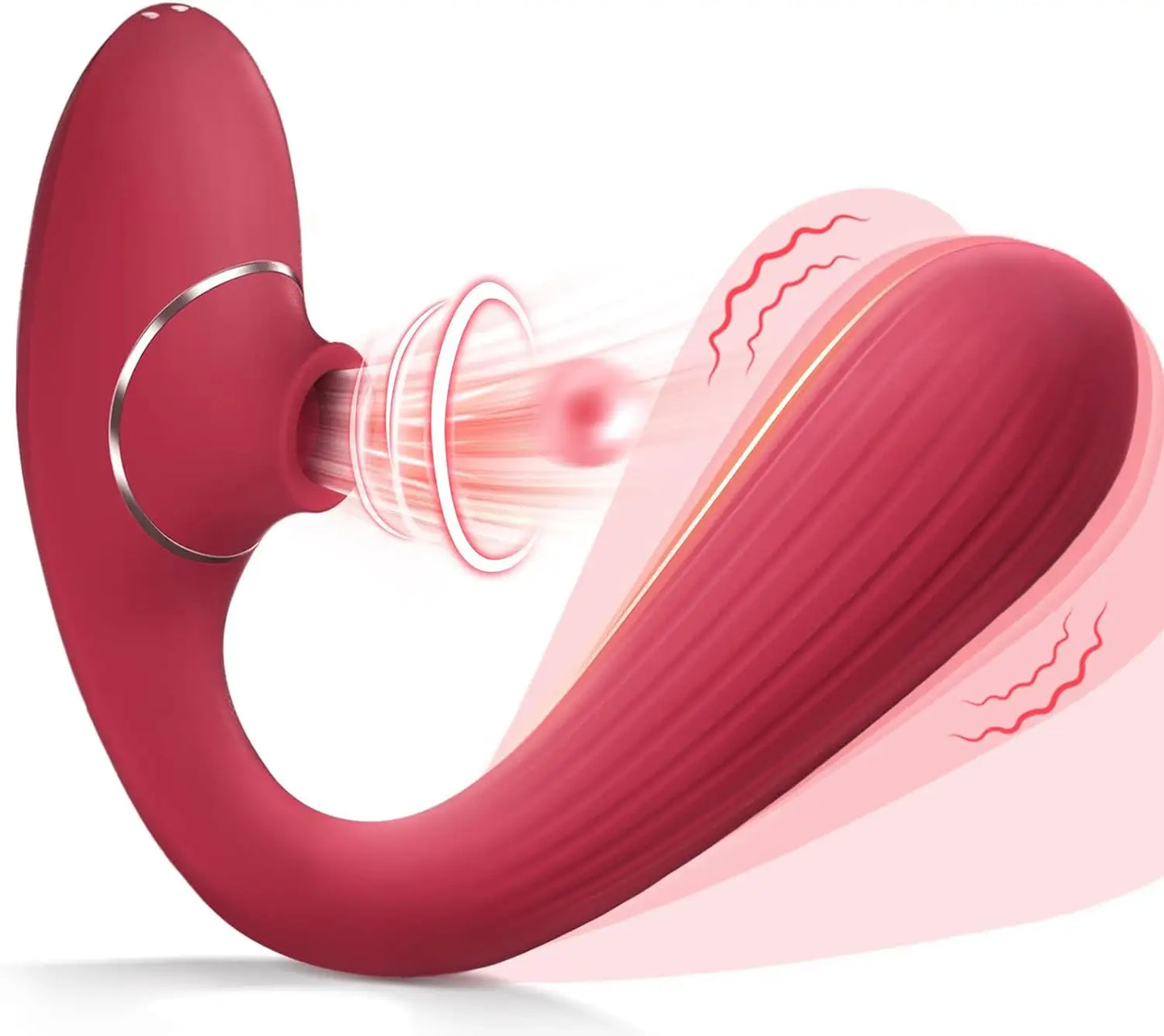 Vibrador 180º y succionador de clítoris/pezones empuje de aire flexible modelo 2023 con mas de 10 modos de succión y vibrado introducible