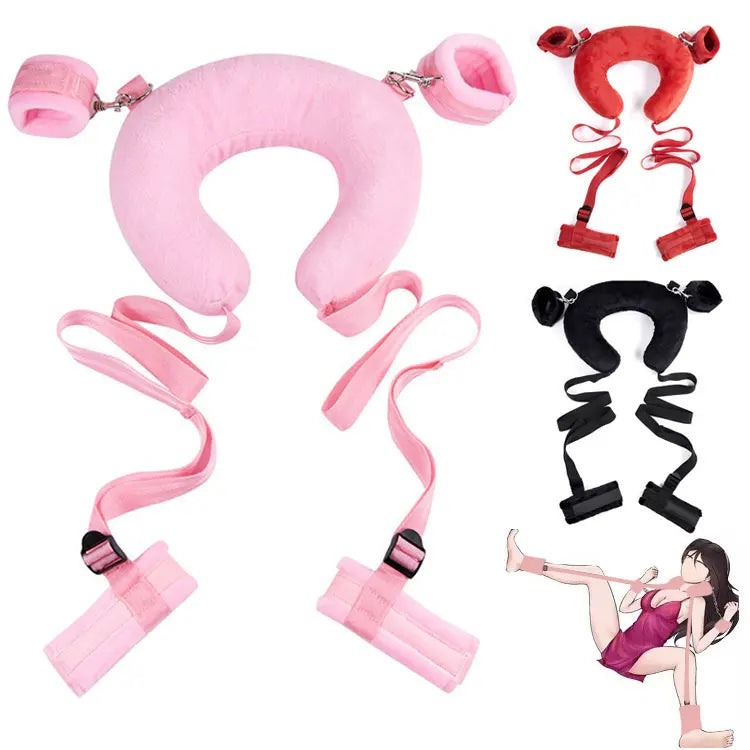 BDSM Amarre manos, pies y collarín con bondage fetichismo exclava/o sexual