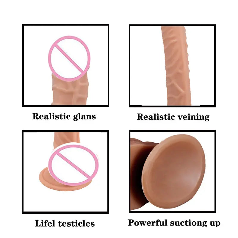 Dildo extra largo XXL 40cm con base succión compatible con arnés